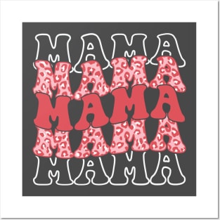 Retro Mama Shirt, Leopard Mama Shirt, Motherhood Shirt, Cute Mom Shirt,Mothers Day Gift, Mama T-shirt,Mom Life Shirt,Mama Shirt Posters and Art